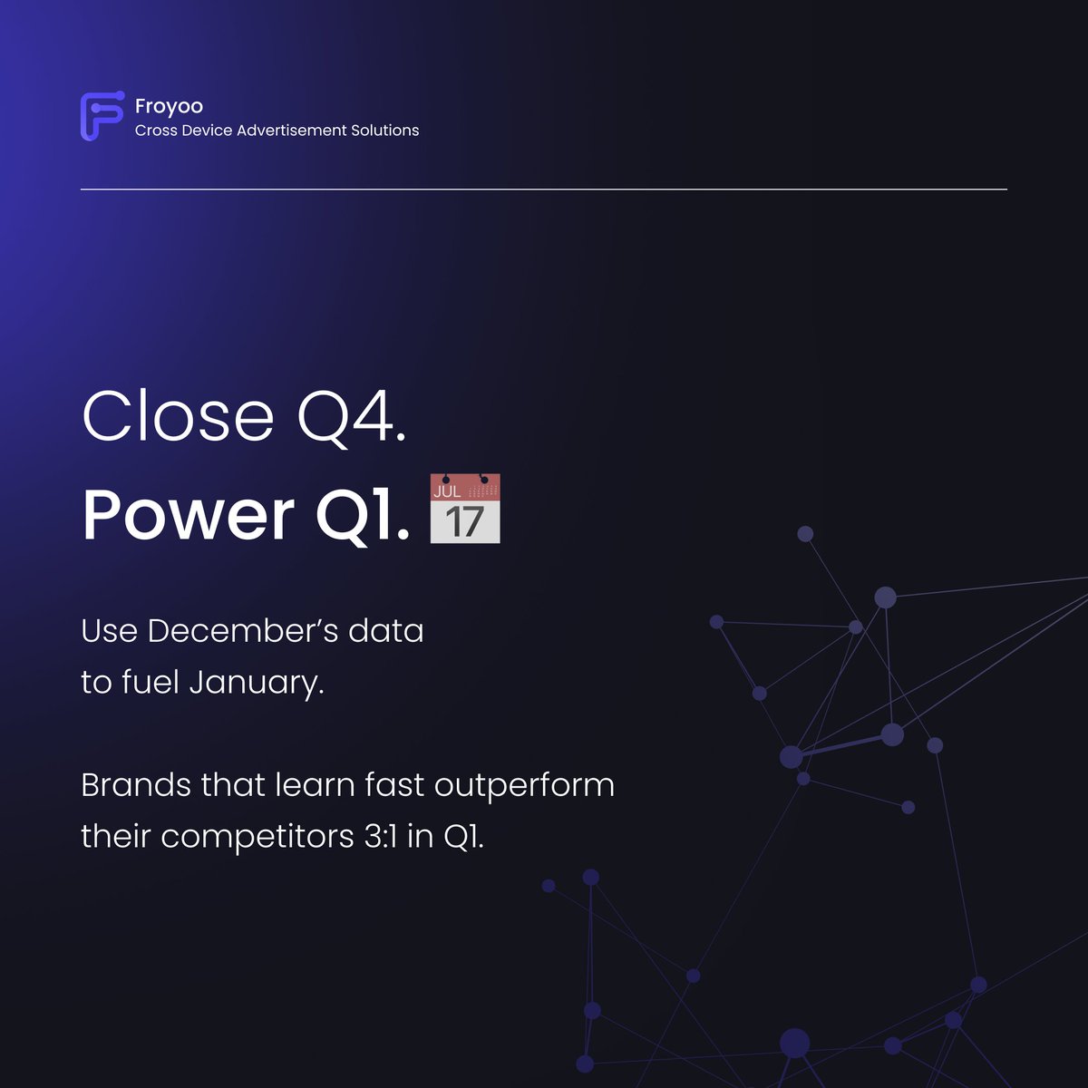 FroyooAdTech's tweet image. Q4 is here and the competition will be ruthless. 🔥

That’s why we built a step-by-step blueprint to launch smarter, scale faster, and keep campaigns performing at their peak. ⚡

Are you ready to win this quarter?