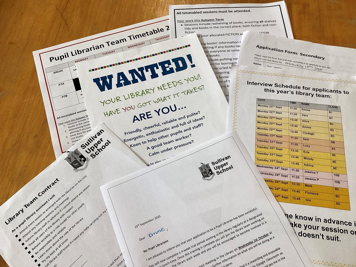 SullivanUpp_Lib's tweet image. Congratulations to new members of our #libraryteam @sullivan_upper who have been appointed after this week&apos;s interviews😀Welcoming Yr8s Evie, Emme, Emma, Zara, Woody, Sam, Alice, Clodagh, Lucy; Adrina, Florence, Mark, Isla Yr 9 &amp;amp; both Jessicas 10B 👏#pupillibrarians #librarylife