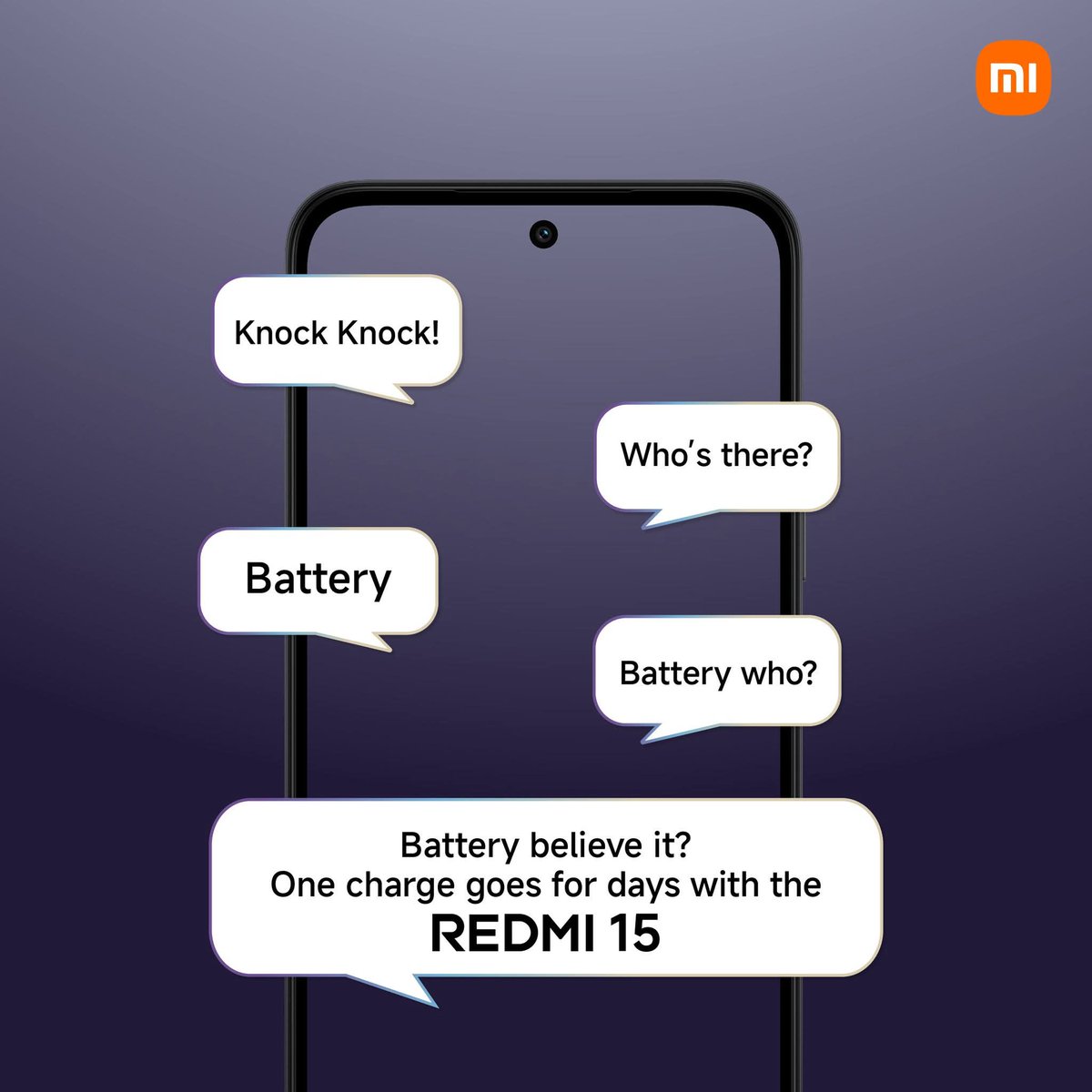 Ireenah_'s tweet photo. Redmi 15 takes away the stress of daily charging.
Now you can focus on living, working, and enjoying life.
#Redmi15Launch https://t.co/mZlnvaVfC2