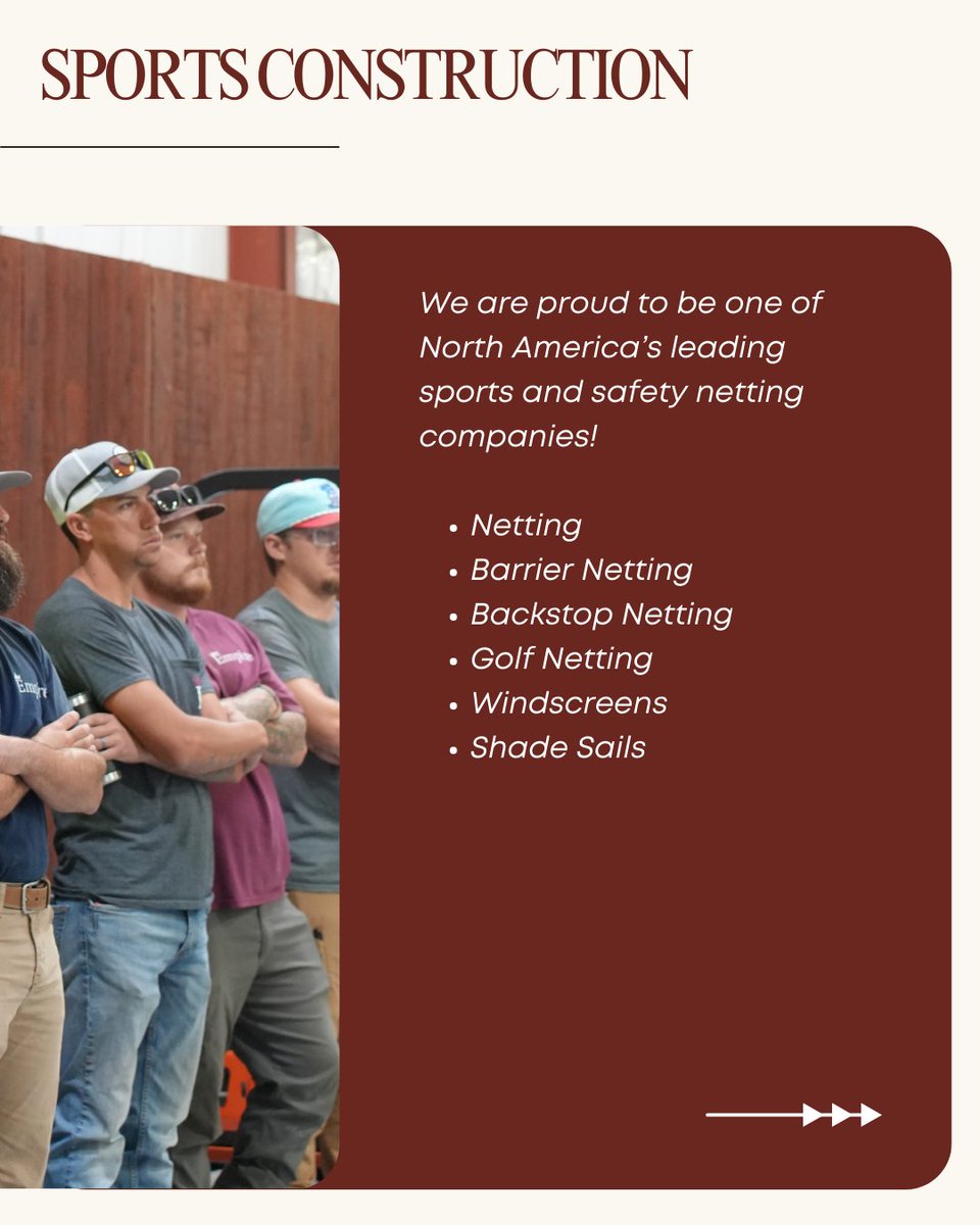 Empire_Nebraska's tweet photo. We specialize in netting, fencing, and barrier systems for every need.
🔗Learn more here: https://t.co/ucC5zcYn7r https://t.co/5WgI3S8aFh