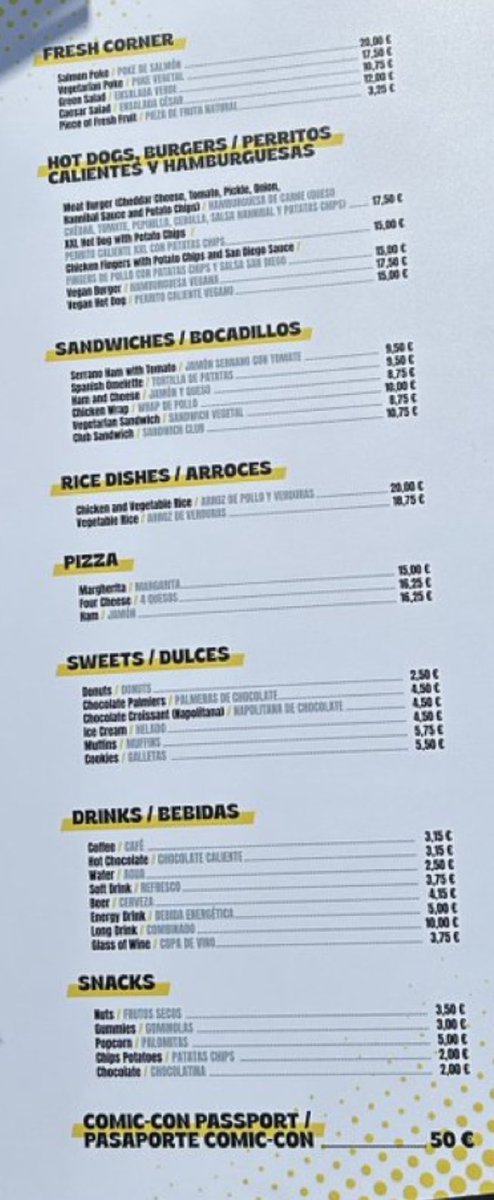 Nenes!!!!! Id comidos y bebidos a la Cómic-con….