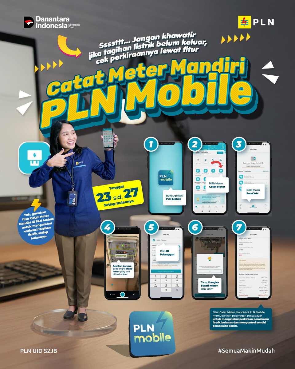 rizki__yansyah's tweet photo. Penasaran berapa tagihan listrikmu ??, yuk cek fiturnya di PLN Mobile

Buka menu Catat Meter, cek perkiraannya lewat fitur CATAT METER MANDIRI di PLN Mobile, tanggal 23 sd 27 setiap bulannya

Yuk Catat Metermu sekarang!, dan dapatkan estimasi tagihan listrikmu

#plns2jb #PLN https://t.co/4W0ep7BvTg
