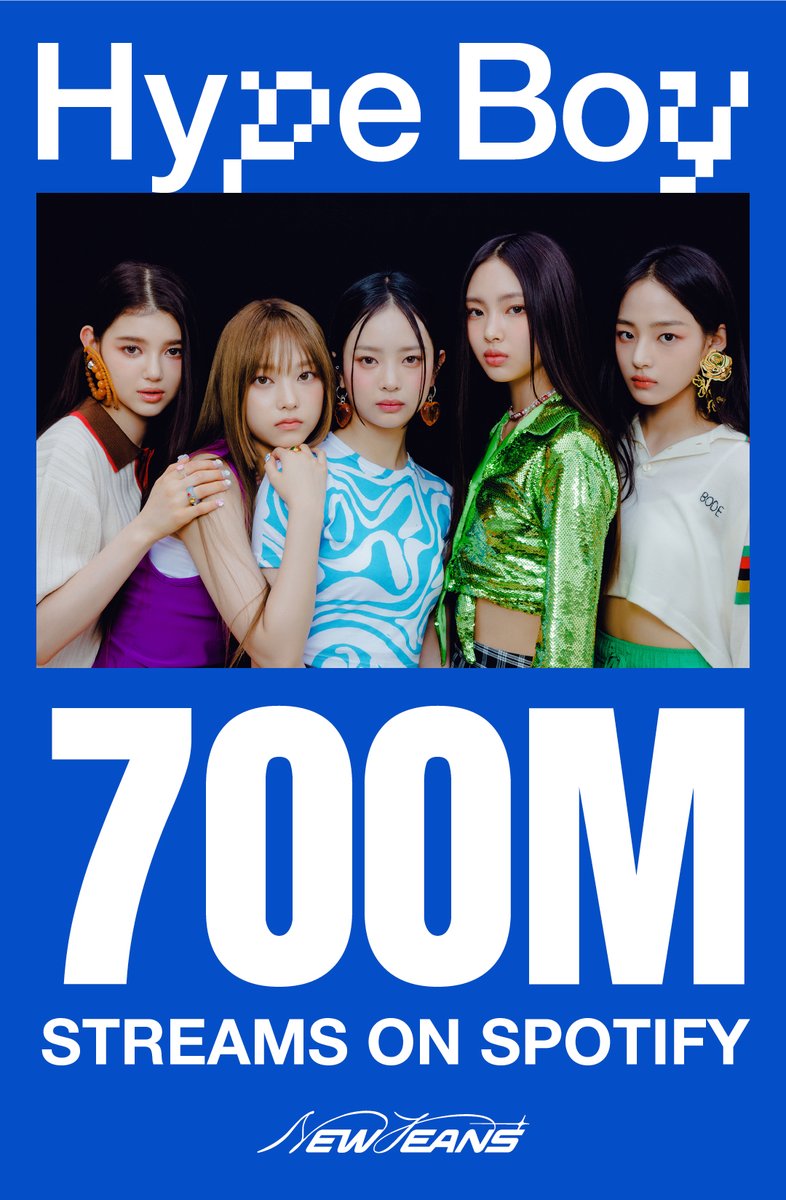 🐰Congratulation!💙

'Hype Boy' 스포티파이 7억 스트리밍 달성을 축하합니다!
'Hype Boy' hits 700,000,000 Streams on Spotify!

#NewJeans #뉴진스 #NewJeans_HypeBoy #700MILLION