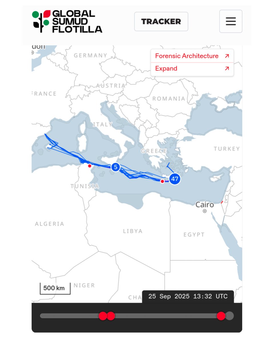 📍 Live location of global sumud flotilla