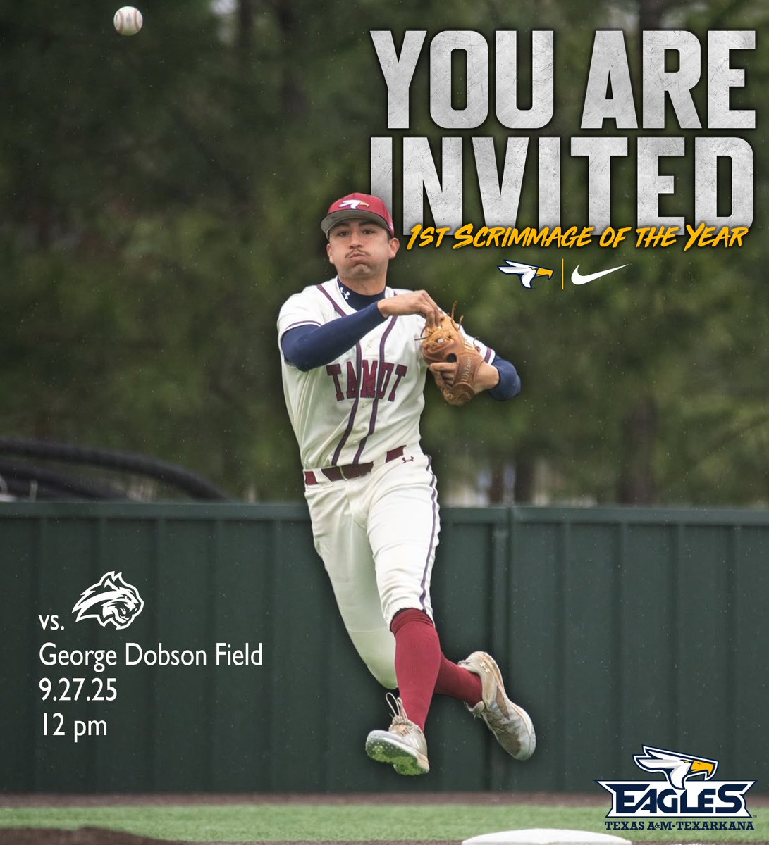 We look forward to seeing everyone at the ballpark this Saturday to watch the Eagles take on Wiley University in the first game of the fall!

First pitch is set for 12:00 pm! 

🦅🦅🦅