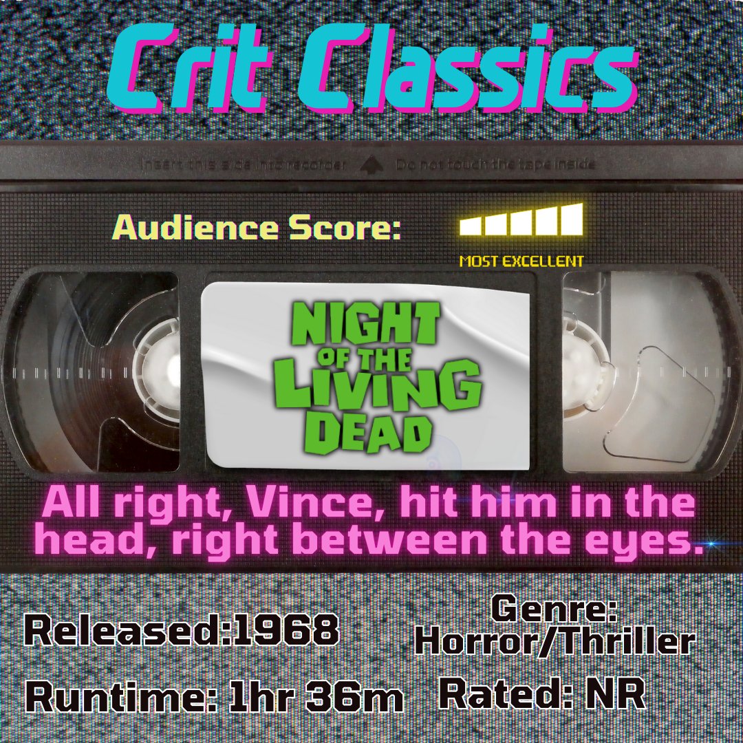 Criticless_inc's tweet image. 🎃 Undead Crit Classic! 🎬 As fall sets in dive into the chilling world of *Night of the Living Dead* (1968), where the undead rise and survival hangs by a thread. Perfect for a spooky movie night! 🧟‍♂️ #NightOfTheLivingDead #HorrorClassics #1968Movies #ZombieNight