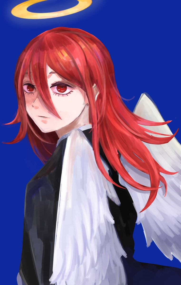 配信おつエレ‼️レゼ篇を見て推しになった天使の悪魔くんを描きました。やはり厚塗りは楽しいわね…🪽チェンソーマン映画🎥は絶賛大人気上映中🍿🥤なんでみんなも映画館へ急げ🏃💦💨