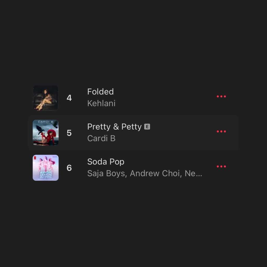 ⬆️ ‘Pretty &amp; Petty’ has re-entered the Top 5 on US Apple Music at #5 (+1).

Album versions haven't been merged yet.