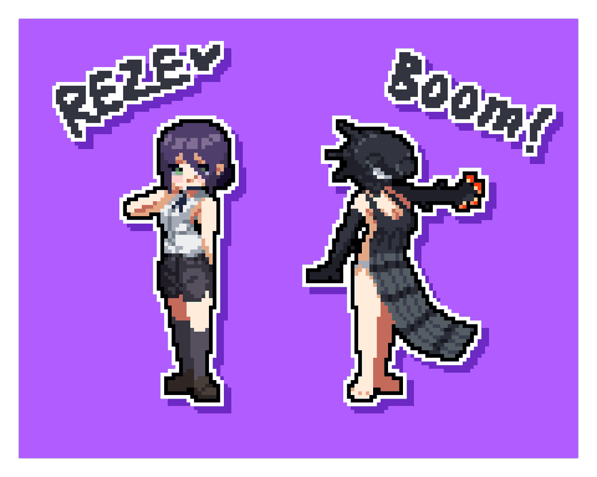 chainsawman #pixelart #ドット絵 Reze💜💣🤯💥