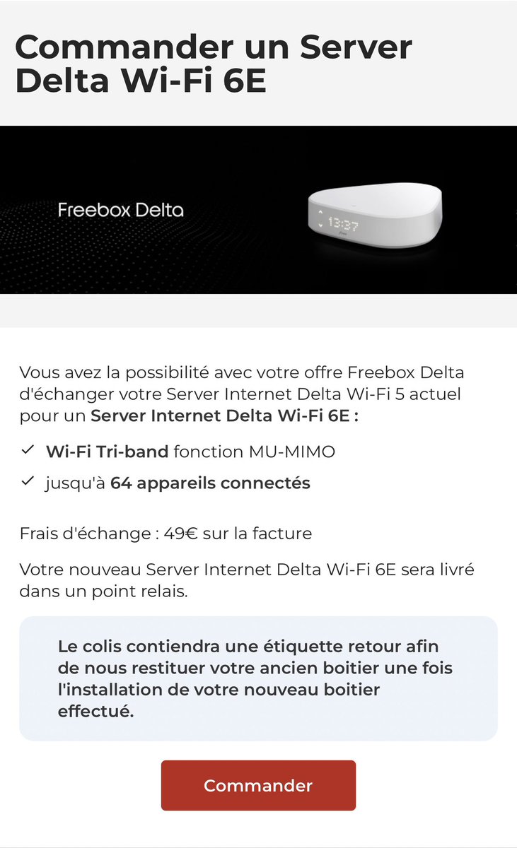 🚨🚨La possibilité d'échanger votre Server Internet Delta Wi-Fi 5 actuel pour un Server Internet Delta Wi-Fi 6E est désormais disponible ! 😃🤗