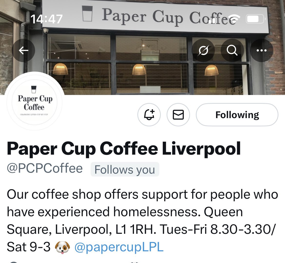 Heading to #Lab25. Please do visit <a href="/PCPCoffee/">Paper Cup Coffee Liverpool</a> if you get a chance. They serve delicious coffee &amp; treats. They also do amazing work to support the homeless. They’re open, Saturday, Tuesday &amp; Wednesday.