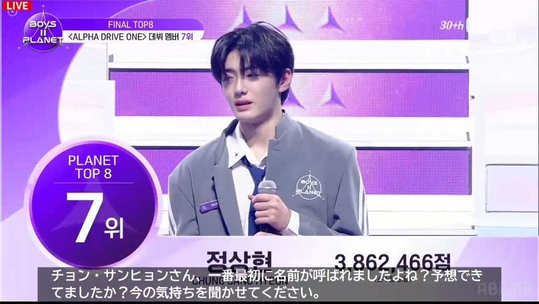 ALPHA DRIVE ONE (ALD1) デビューメンバー 最終順位 7位 チョン