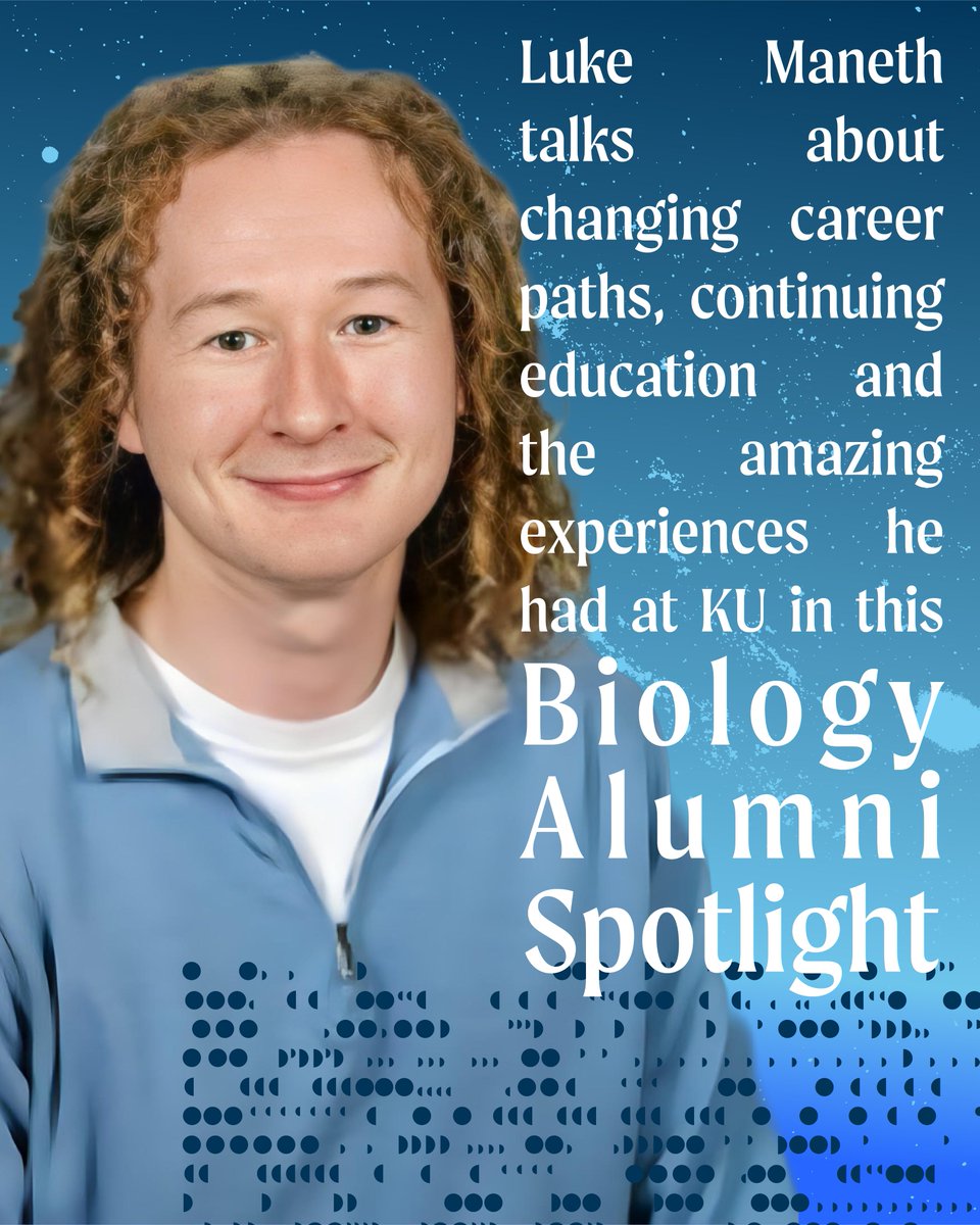 KUbiology's tweet image. Read more about Luke at biology.ku.edu/Luke-Manetha 
Interested in being featured? Submit your success story at biology.ku.edu/alumni-spotlig…

#KUbiologyAlumni #AlumniSpotlight #RockChalk #Jayhawk #KUAlumni #KU @kualumni  @LukeManeth