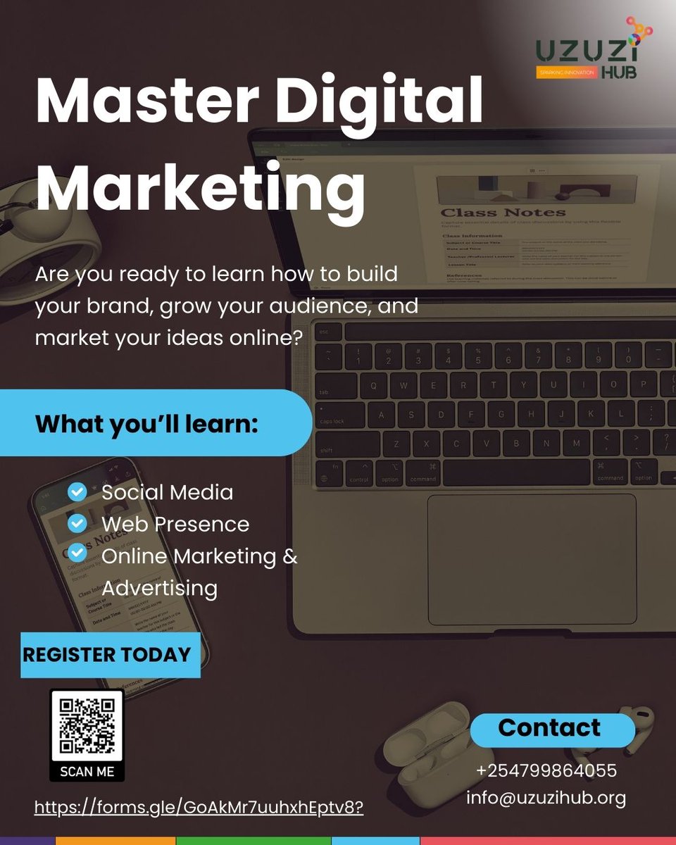 UzuziHub's tweet image. The future is digital! Learn how to grow businesses, create online campaigns, and build your career with our Digital Marketing Course.

Register today and secure your spot! forms.gle/GoAkMr7uuhxhEp…?

#digitalmarketing #uzuzihub #sparkinginnovation #skills #ICDL ICDL Africa