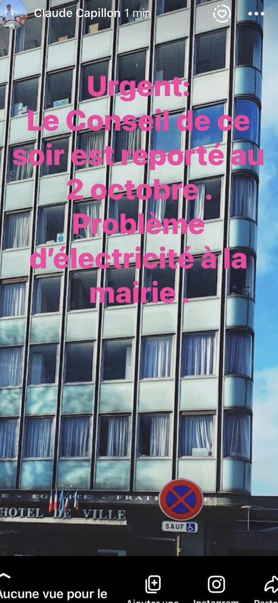 Panne d’électricité à la mairie de ⁦<a href="/RosnyOfficiel/">RosnyOfficiel</a>⁩ , le conseil municipal de ce soir est reporté au jeudi 2 octobre prochain.