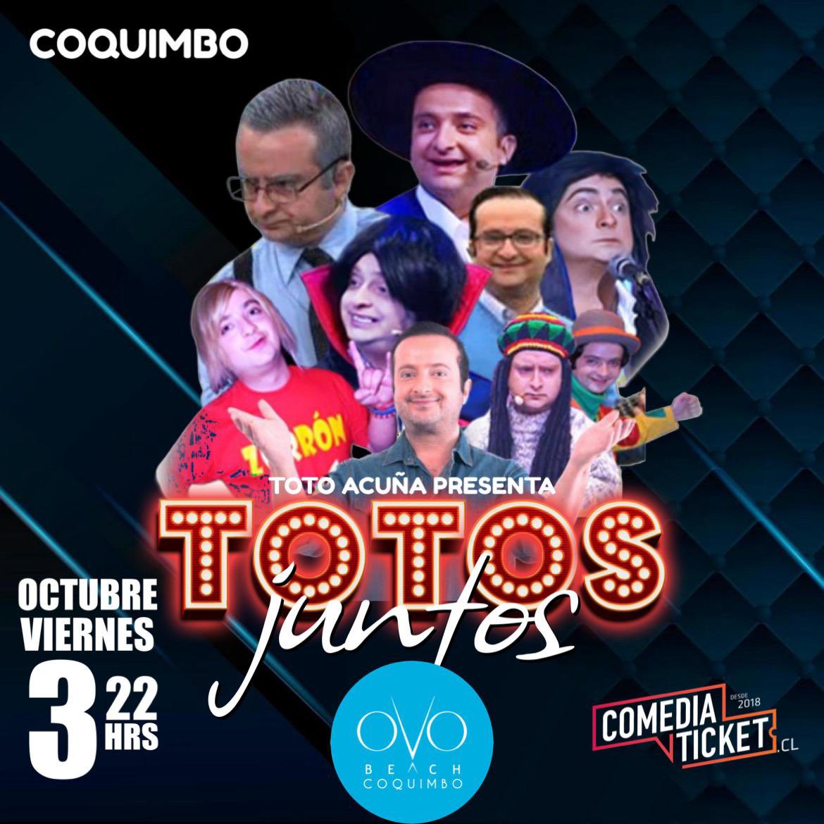 ToToAcToR's tweet image. COQUIMBO - LA SERENA! 
Feliz de ir por primera vez a OVO Beach con mi espectáculo de comedia TOTOS JUNTOS! Ls entradas ya están disponibles en Comedia Ticket. Anda y asegura la tuya!! No te lo debes perder. Nos vemos!!.