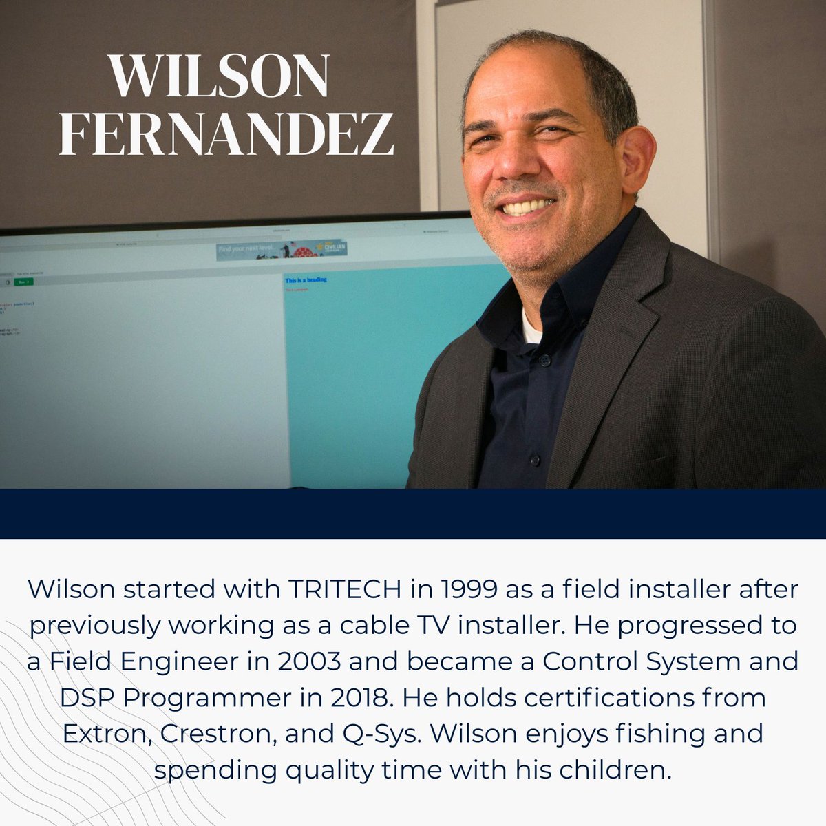 TRITECHComm's tweet image. At TRITECH, we deeply appreciate every member of our team. Today, we would like to highlight some of our longest-standing employees, expressing our gratitude for their years of dedication and commitment. #tritech #tritechcommunications #employeespotlight #employeeapprecation