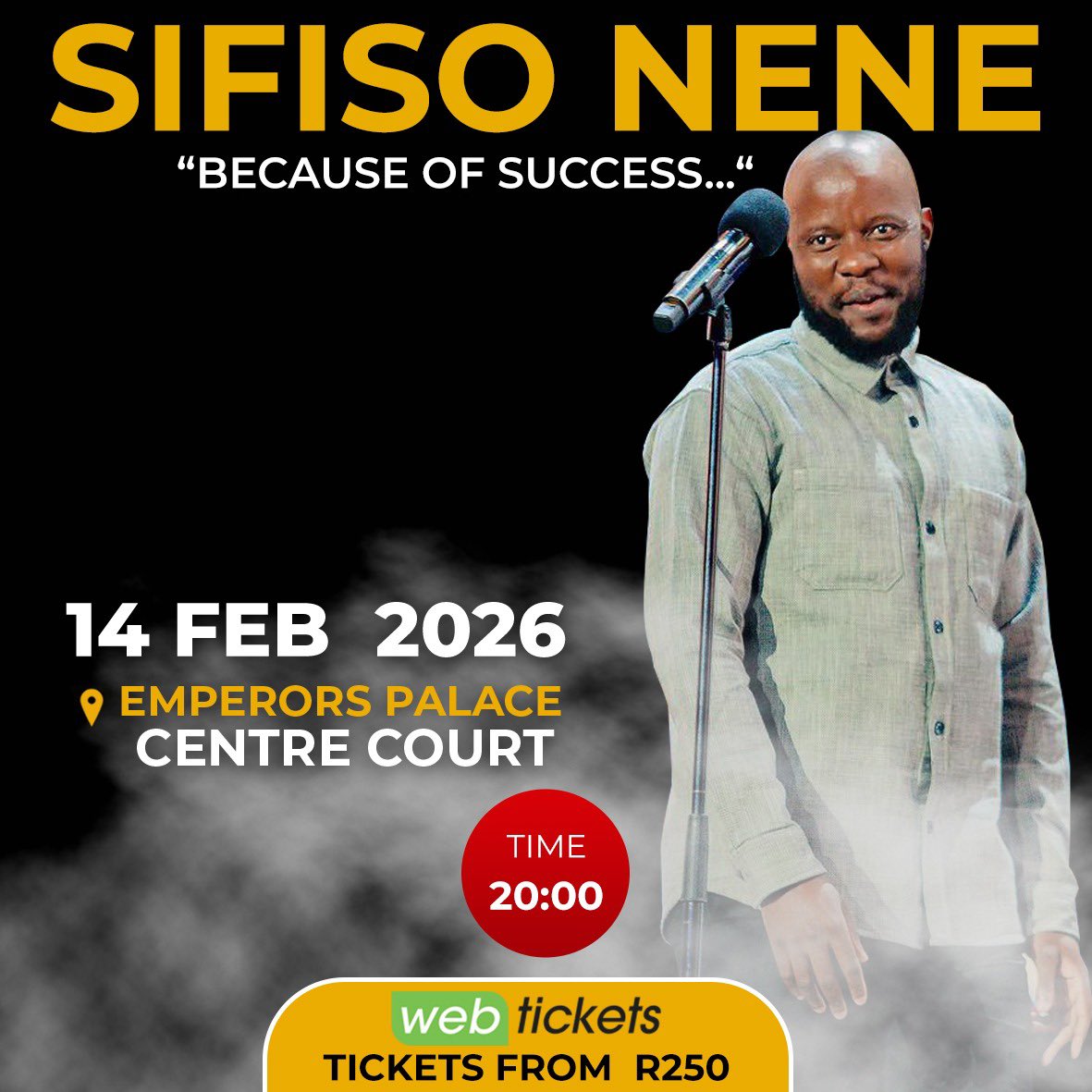 Joburg see you <a href="/EmperorsPalace/">Emperors Palace</a> on 14 February | BECAUSE OF SUCCESS tour | Tickets <a href="/webticketsSA/">webtickets.co.za</a> webtickets.co.za/event.aspx?ite…