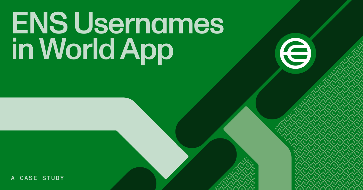 Start using verified usernames.

ENS and World ID work together to give you a username that you can take anywhere. Your World App username is an ENS subname, which makes it easy to bring verified proofs to Mini Apps, dApps, DAOs, and more.

Our new case study breaks down how