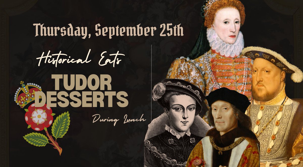 fandmdining's tweet photo. Join us today for our Tudor Desserts Historical Eats! Learn a little more about desserts from the Tudor era while trying a few historical recipes! #fandmdining #tudordesserts https://t.co/tzqDJeVRJH
