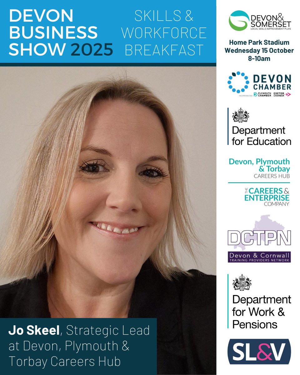 Devon & Somerset LSIP (@devsomlsip) on Twitter photo Book your ticket now for our #DevonBizShow Skills & Workforce Breakfast on 15 October for the opportunity to join the #skills conversation and hear from expert speakers like Jo Skeel, Strategic Lead at <a href="/DPTCareersHub/">Devon, Plymouth and Torbay Careers Hub</a> ๐ฃ
Register now at bit.ly/4mKbUfF
<a href="/Chamber_Devon/">Devon Chamber of Commerce</a> Book your ticket now for our #DevonBizShow Skills & Workforce Breakfast on 15 October for the opportunity to join the #skills conversation and hear from expert speakers like Jo Skeel, Strategic Lead at <a href="/DPTCareersHub/">Devon, Plymouth and Torbay Careers Hub</a> ๐ฃ
Register now at bit.ly/4mKbUfF
<a href="/Chamber_Devon/">Devon Chamber of Commerce</a>