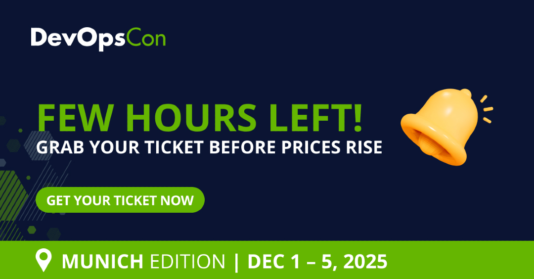 devops_con's tweet image. ⚡️ Last Chance! Early Bird for DevOpsCon Munich ends tonight!
👉 Save up to 480€
👉 Get a Free Gadget
👉 Enjoy Exclusive Platform Engineering Summit access

Don’t miss out! Secure your ticket now!
🎟️ devopscon.io/munich/tickets…

#DevOpsCon #DevOps #PlatformEngineering