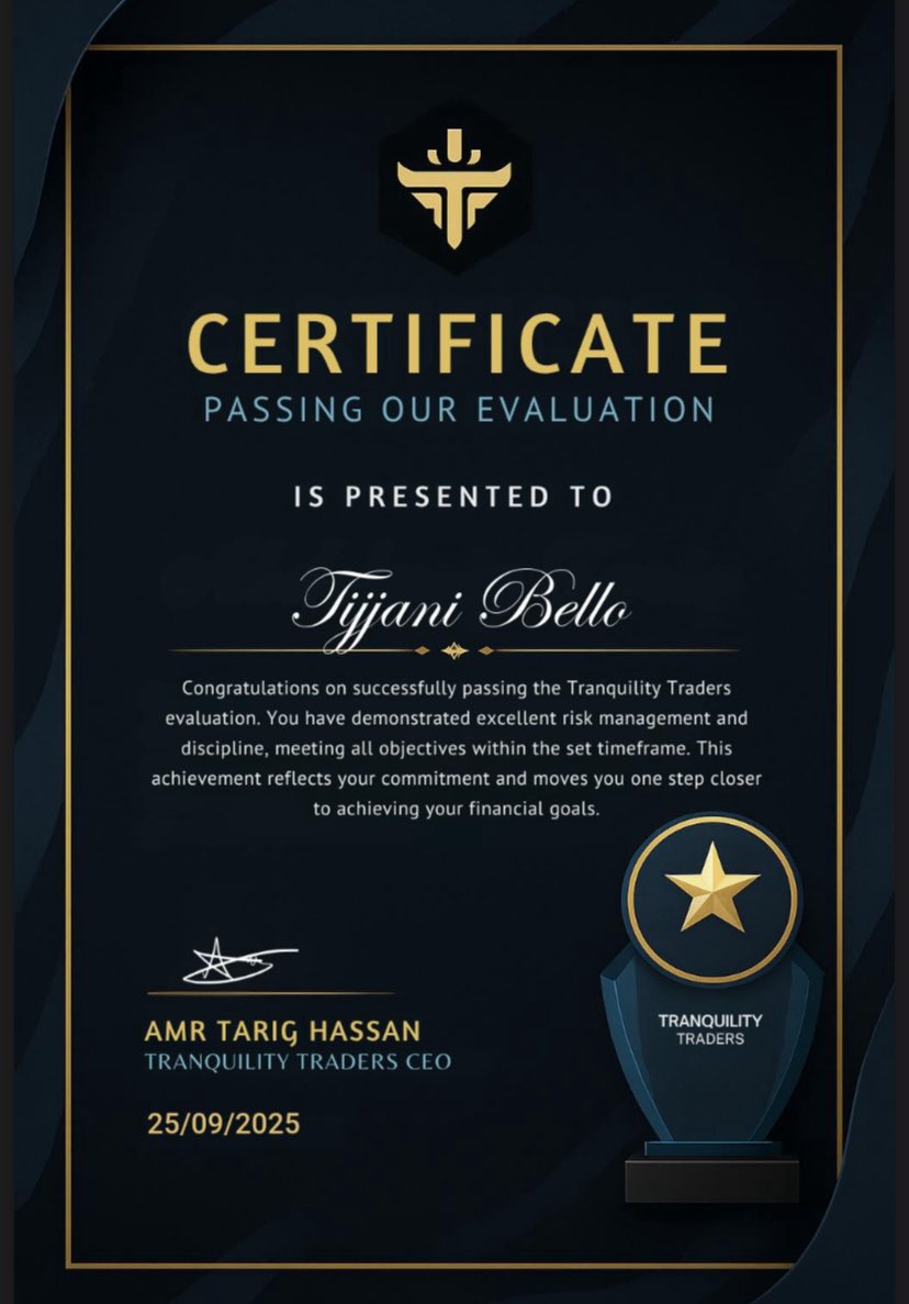 SarkiTutorial's tweet image. Another funded account added to my journey with @Tranquility_fx Traders. Grateful for the trust and opportunity.