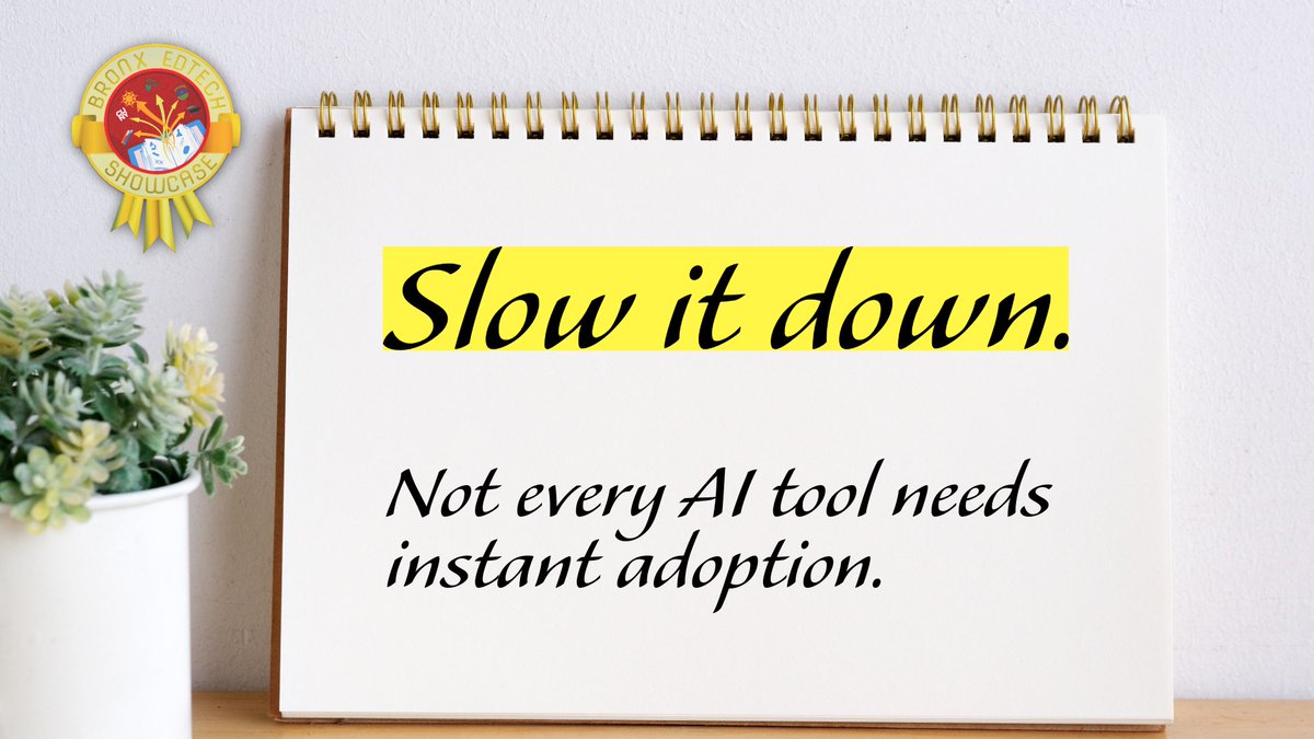 Not every AI tool needs instant adoption.
“Slow it down.”
Replay the #BronxEdTech keynote 👉 commons.hostos.cuny.edu/bronxedtech/20…