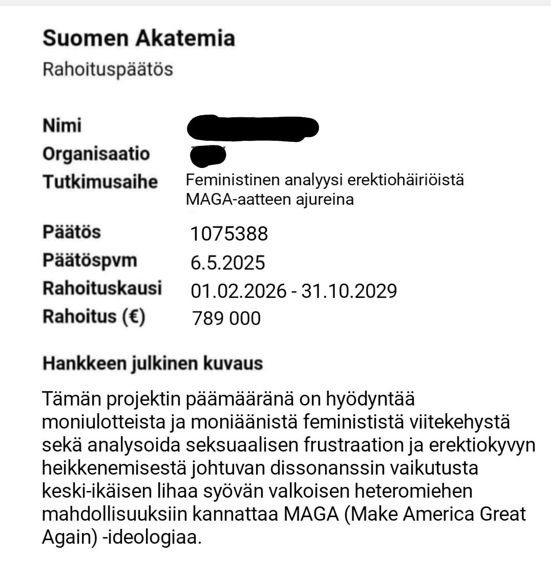 Siis miten ihmeessä Suomen Akatemia kehtaakin polttaa verorahoja tämmöiseen järkyttävään kommunistiseen woketukseen?
