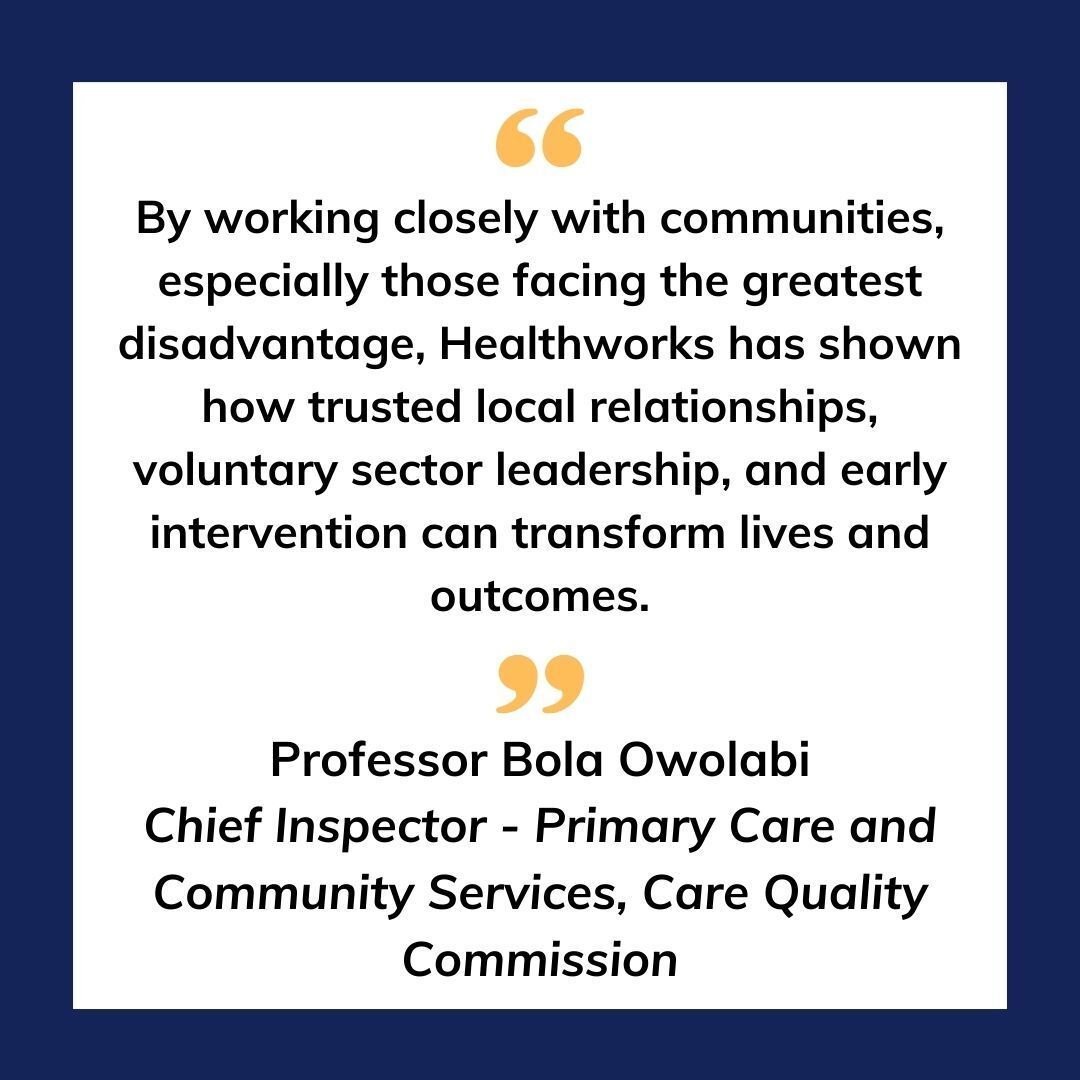 Healthworks (@teamhealthworks) on Twitter photo We’re delighted to have Professor Bola Owolabi as a keynote speaker at our Impact Report Launch & 30th Anniversary event this Tuesday, 30th September 🎤🌟
👉 Watch out for the Impact Report coming soon! 💙
<a href="/BolaOwolabi8/">Bola Owolabi</a> <a href="/NENC_NHS/">North East and North Cumbria NHS</a> 
#Healthworks30 #ImpactReport We’re delighted to have Professor Bola Owolabi as a keynote speaker at our Impact Report Launch & 30th Anniversary event this Tuesday, 30th September 🎤🌟
👉 Watch out for the Impact Report coming soon! 💙
<a href="/BolaOwolabi8/">Bola Owolabi</a> <a href="/NENC_NHS/">North East and North Cumbria NHS</a> 
#Healthworks30 #ImpactReport