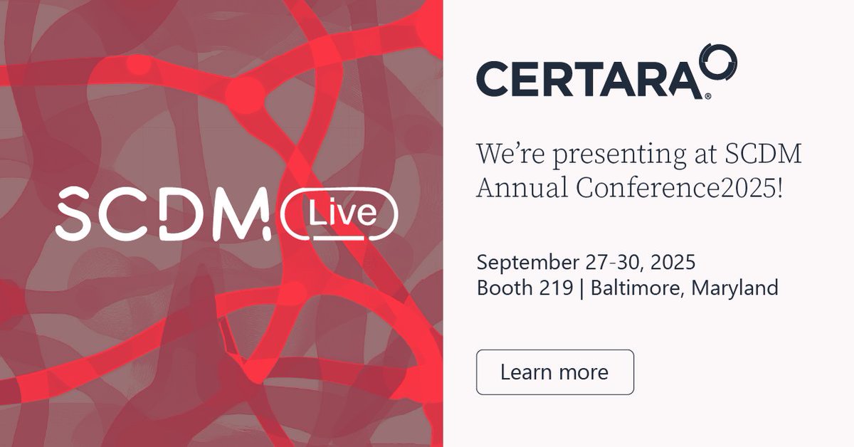 Certara's tweet image. 📢 Heading to #SCDM2025? Don’t miss the launch of Pinnacle 21 Enterprise Plus!

✅ Automate &amp;amp; govern SDTM specs
✅ Live demo at Booth 219
✅ Product showcase &amp;amp; panel on metadata strategies

More info 👉 ow.ly/nS5g50WS0bT

#SDTMMapping #Certara #Pinnacle21