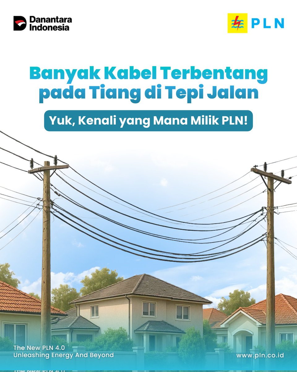 _pln_id's tweet photo. Tahukah Electrizen? Ciri-ciri kabel yang resmi dari PLN itu mudah dikenali dari kerapiannya, loh!
Kalau kamu menemui kabel PLN yang terjuntai, segera laporkan melalui PLN Mobile atau Contact Center PLN 123.
#KabelPLN #PLNUntukSemua #PLNUntukIndonesia https://t.co/EdY6x8wm6V