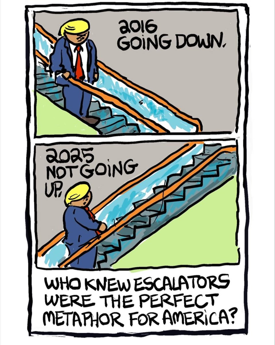 Wer hätte geahnt, dass Rolltreppen die perfekte Metapher für die Vereinigten Staaten von Amerika sein würden?