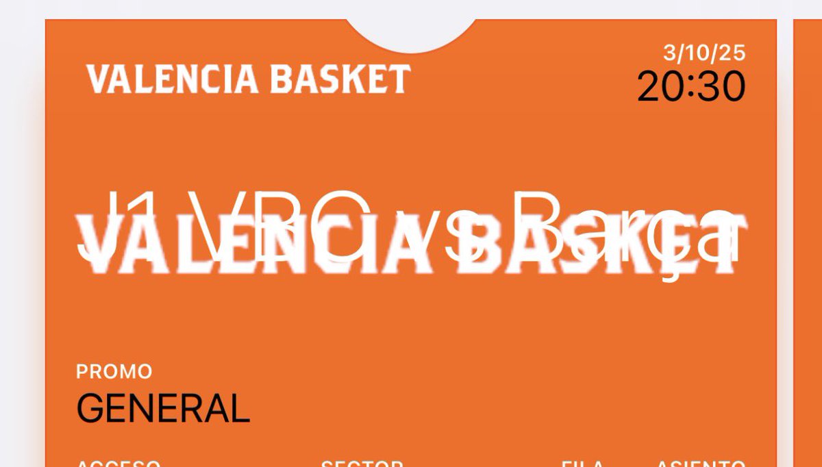 DPerisR's tweet photo. He comprado 4 entradas para el primer partido en el @RoigArena del @valenciabasket y aunque es contra la Virtus me aparece en el Wallet Barça, desde el VBC no me contestan. Le ha pasado a alguien más? #ValenciaBasket #RoigArena https://t.co/1xg0zMrzh7