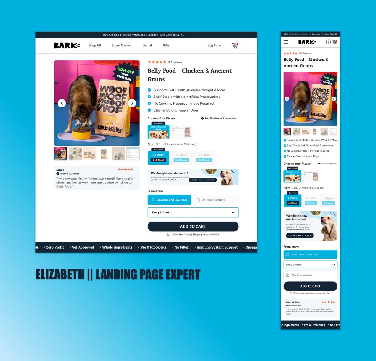 ElizzyDesign's tweet image. The BUYBOX isn’t just design, it’s strategy.
for Bark designed @Figma, I focused on headline that hooks, clear benefit, and an optimized CTA, built to drive clicks
#UXDesign #LandingPageDesign #ConversionDesign #ShopifyExperts #Replo #Figma