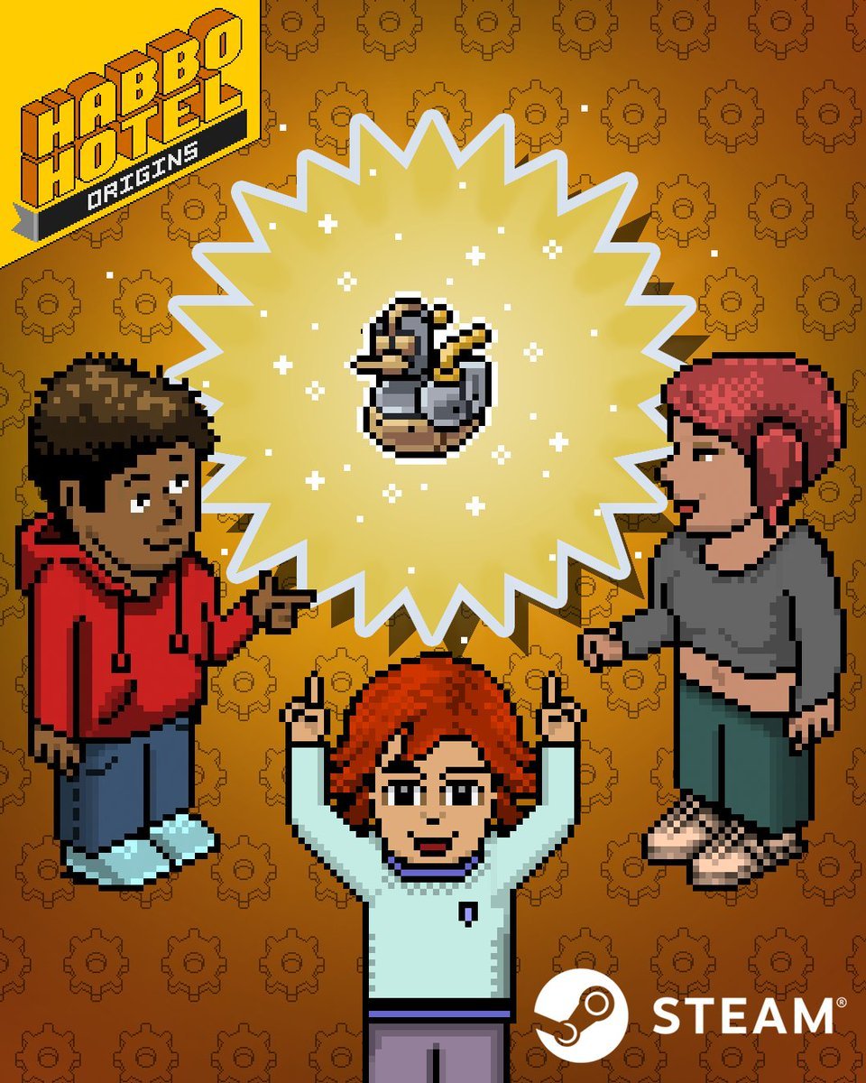 GLOBAL GIVEAWAY: x5 Steam Powered Ducks

🎁5 winners
✅follow <a href="/PvmSr/">PVM ☁️</a> 
🔄RT &amp; Like❤️
💬Reply to this post with a screenshot of you wishlisting Habbo Hotel: Origins on store.steampowered.com/app/3809900/Ha…

⌛️Ends this Sunday
#HabboHotelOrigins