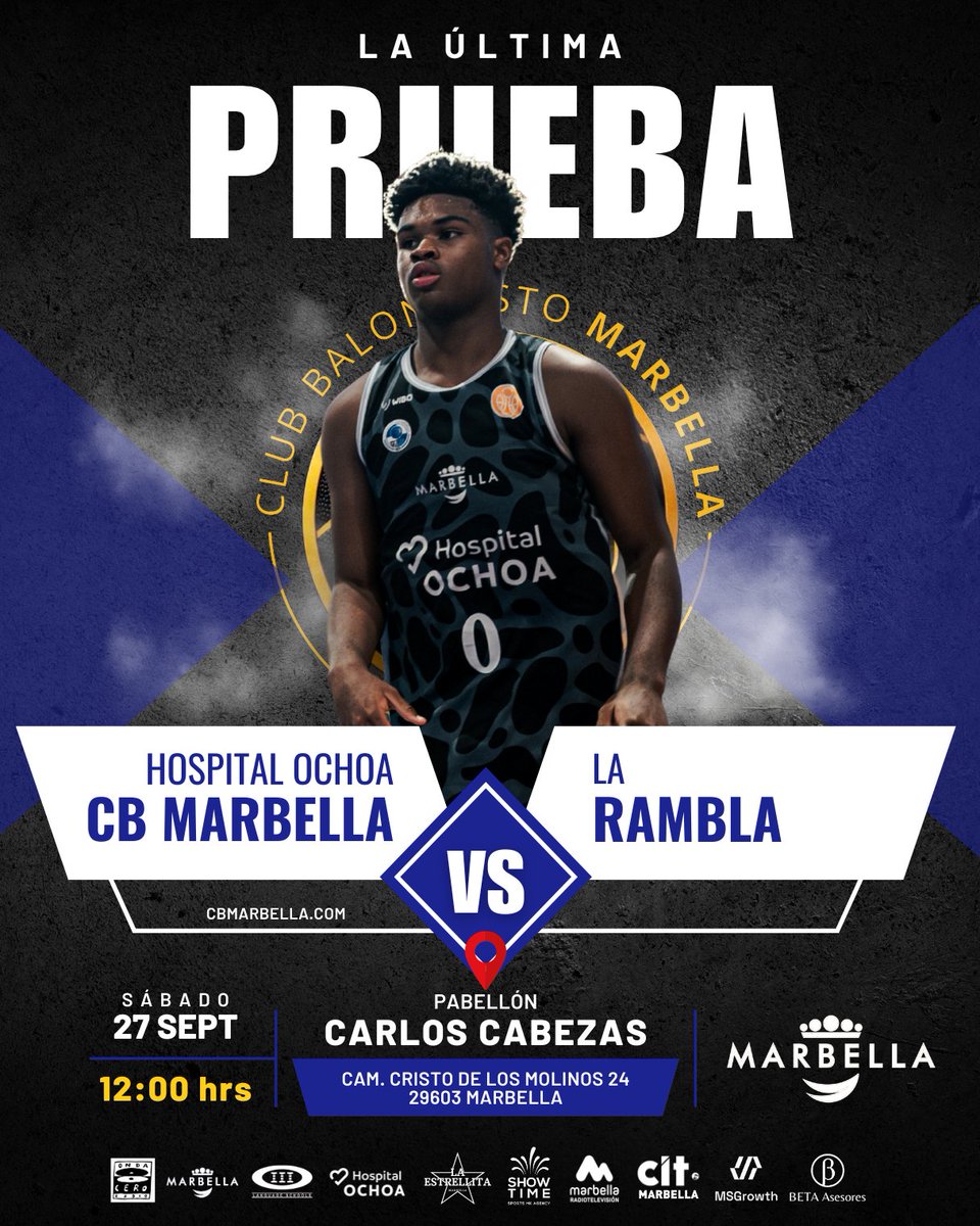 ¡LA ÚLTIMA PRUEBA! 🏀🔥

Este sábado la pretemporada termina en casa. Nos enfrentamos a La Rambla en un nuevo partido amistoso para seguir cogiendo ritmo antes de que empiece la liga.

🆚 La Rambla
🗓️ Sábado, 27 de septiembre
⏰ 12:00h
📍 Pabellón Carlos Cabezas

¡Os esperamos a