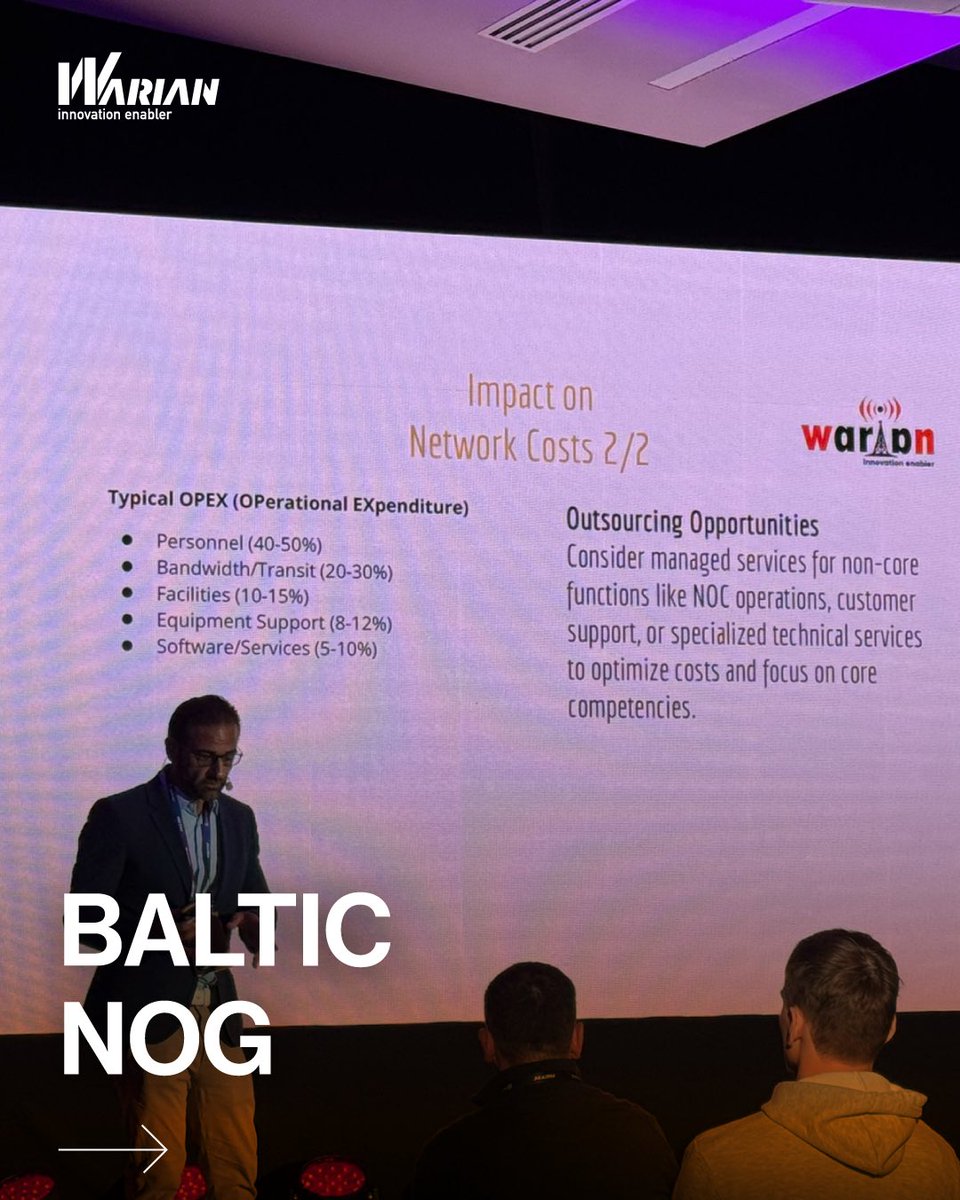_warian's tweet photo. From infrastructure design to security, from economic aspects to scalability:
with his presentation ‘ISP Blueprint: Best Practices for ISP Core Network’, our CEO Alfredo Giordano brought Warian's experience to the international stage at BalticNOG 2025. https://t.co/b8wtRMG4w5
