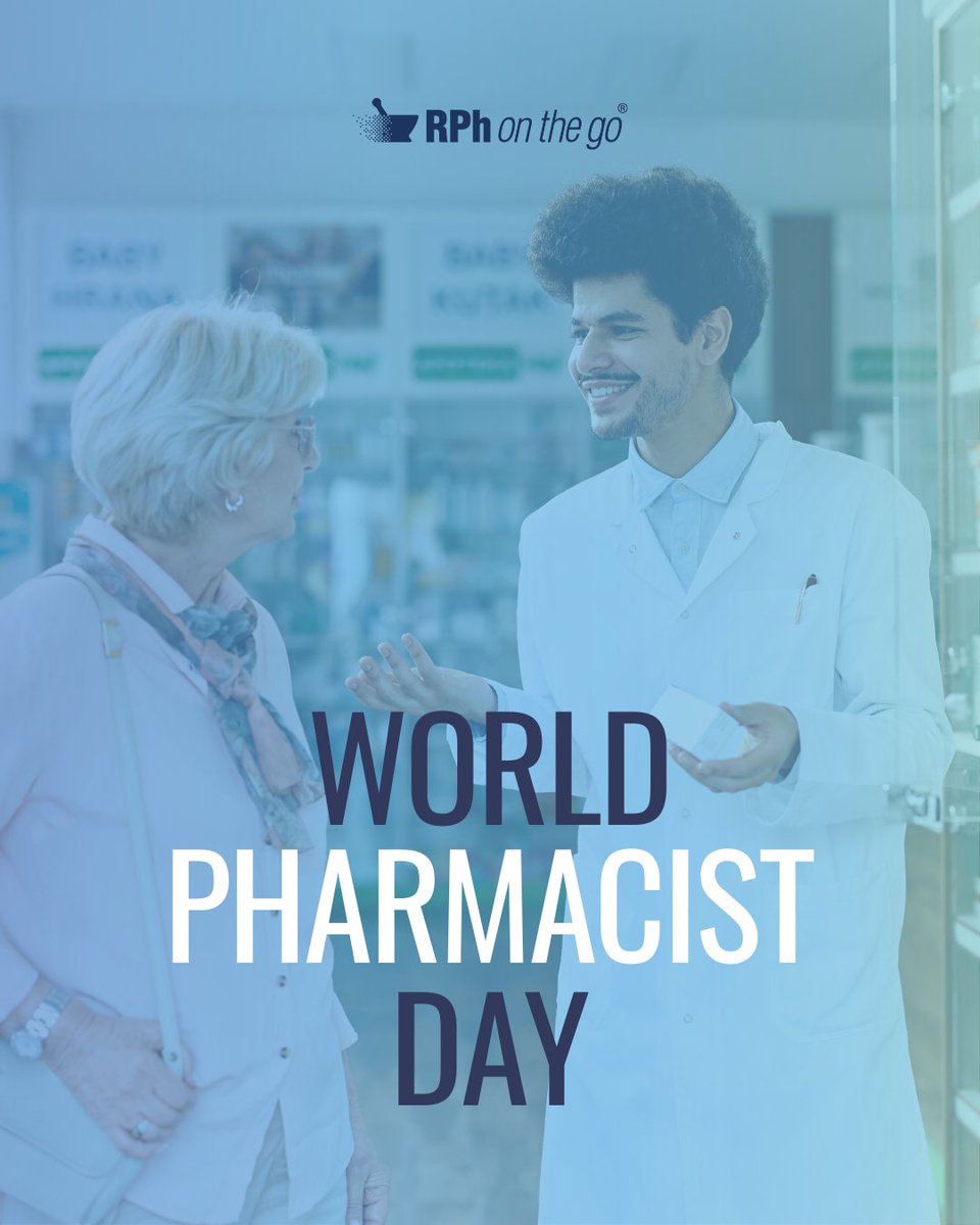 rphonthego's tweet image. Today we celebrate the dedication, expertise, and impact of pharmacists everywhere. Thank you for being a vital part of healthcare and for the care you provide every day.  #WorldPharmacistDay #ThankYouPharmacists #RPhOnTheGo
