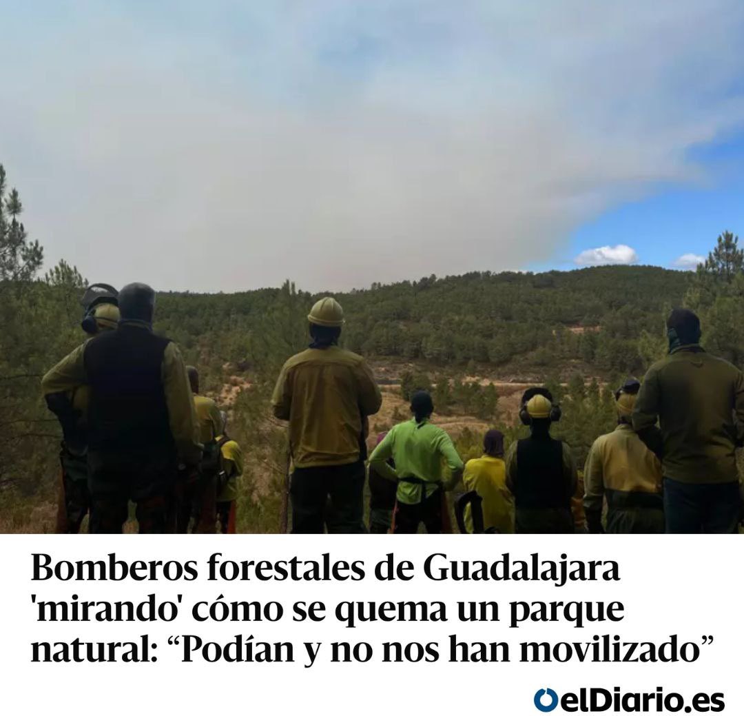 Más de 500 ha arrasadas. El drama de los incendios llega a Castilla-La Mancha por recortes y mala gestión. Lo mismo que en CyL gobernada por el PP. Eliminado el 71% de los servicios de extinción cuando aún había riesgo. Exigimos reforzar el servicio público y movilización urgente