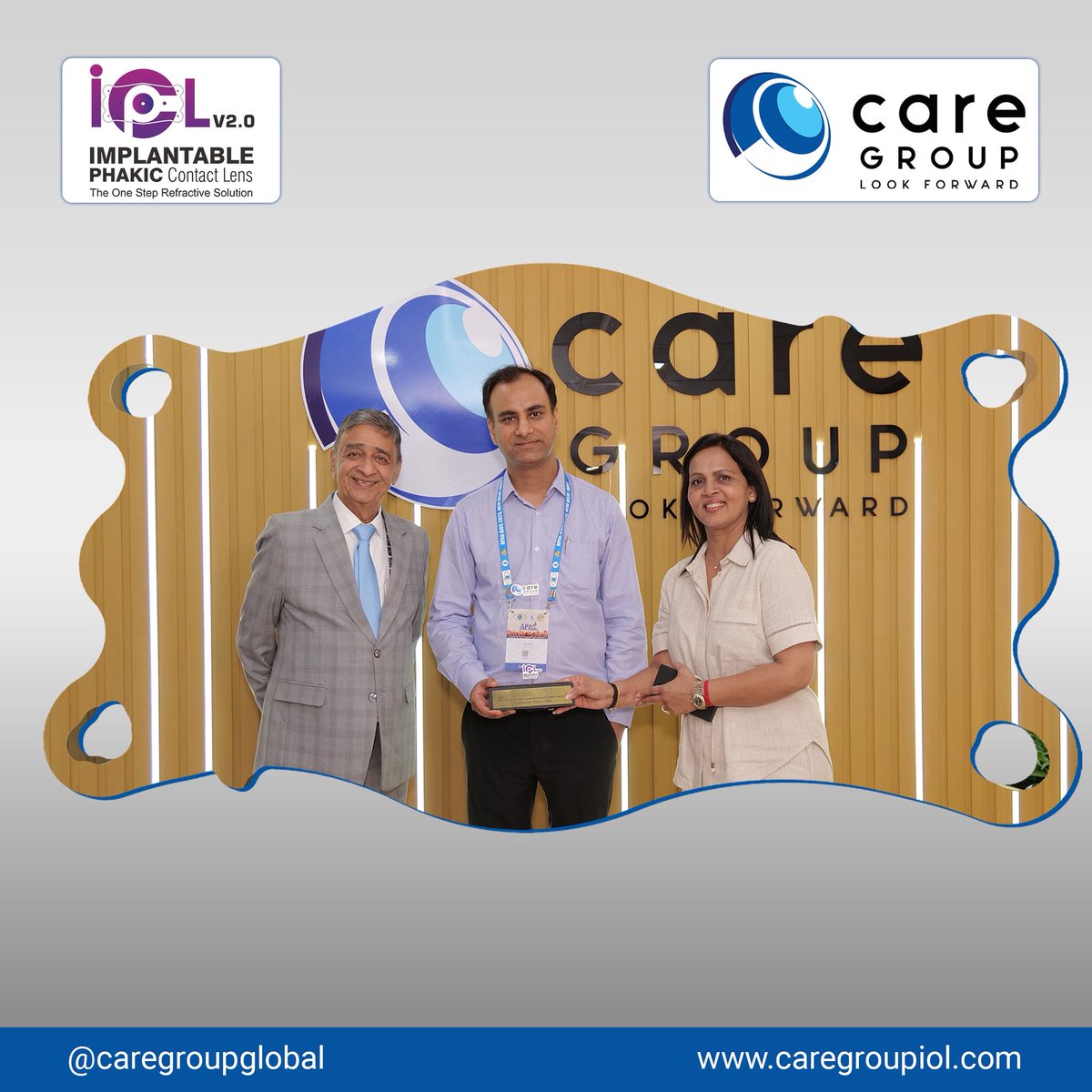 CareGroupGlobal's tweet image. Presented to Dr Vinay Arora, in honour of unwavering commitment and excellence in advancing vision care through the use of IOLs technology #ipcl #caregroupiol