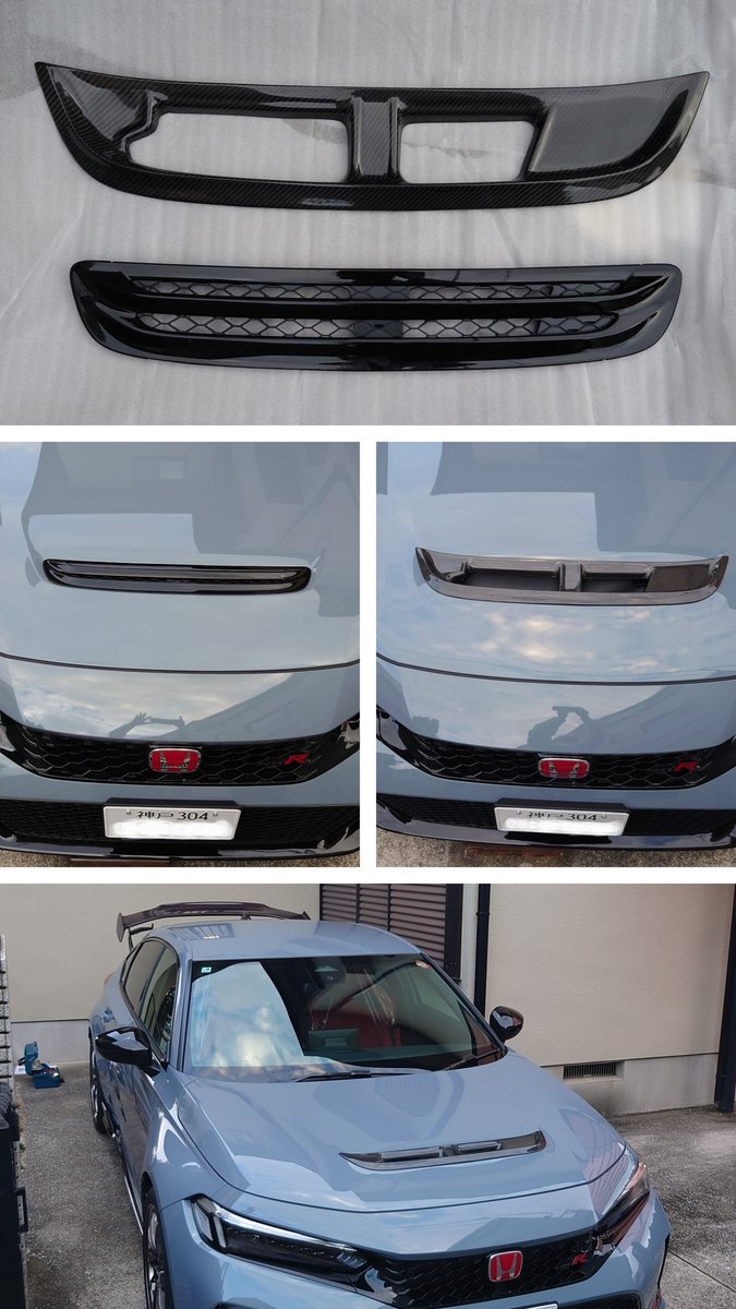 DRS53komi's tweet photo. 2022年9月に買った車がやっと納車‼️
自分への還暦祝いのハズが…
過ぎたがな〜😅
帰宅途中でタイヤ/ホイールは交換…帰宅後に羽根と穴をカーボン化😁
明日はブレーキパッドを交換し、もはやカスタム一直線👍
ナラシ終わったら… ヒヒヒ🤫
#honda #typer #fl5 #civictyper
#rays #ce28nplus https://t.co/7EcUgLpMp5