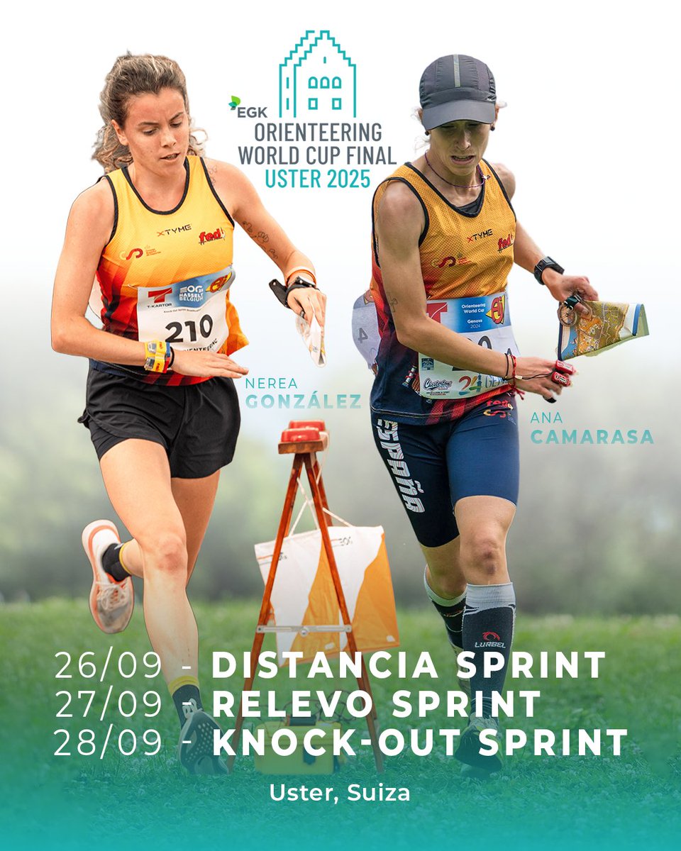 ▶️ Del 26 al 28 de septiembre 🏃‍♀️ Ana Camarasa (<a href="/ce_colivenc/">C.E.Colivenc</a>) y 🏃‍♀️ Nerea González (CEAM-O Ibi) participan en la Fase 3 (Final) de la 🏆 Copa del 🌍 Mundo 🧭🗺️ #Orientación 2025, 📍 Uster (🇨🇭 Suiza).
SÍGUELO AQUÍ:
📡 orienteering.sport/event/orientee…
#orienteering #OWCup2025 #owc2025uster