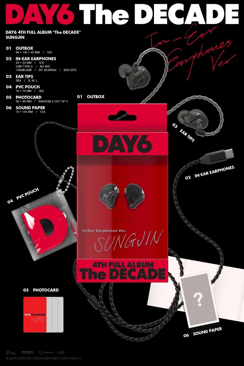 #rt+#follow 
DAY6 The DECADE 인이어반 성진버전(미개봉) 1분께 드릴게요 ₊˚⊹♡