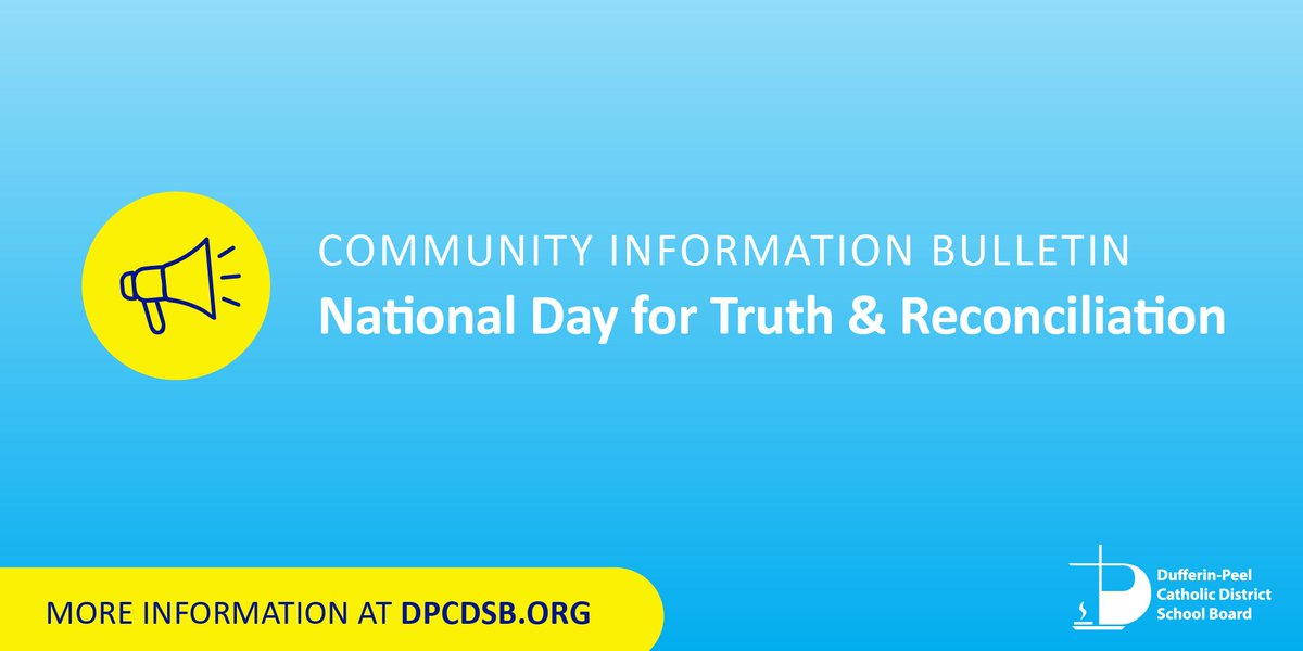 Flags at DPCDSB sites will be flown at half-mast on September 30 in observance of the National Day for Truth and Reconciliation. This day remembers survivors of residential schools, the children who never returned, as well as their families &amp; communities. dpcdsb.info/NationalDayfor…
