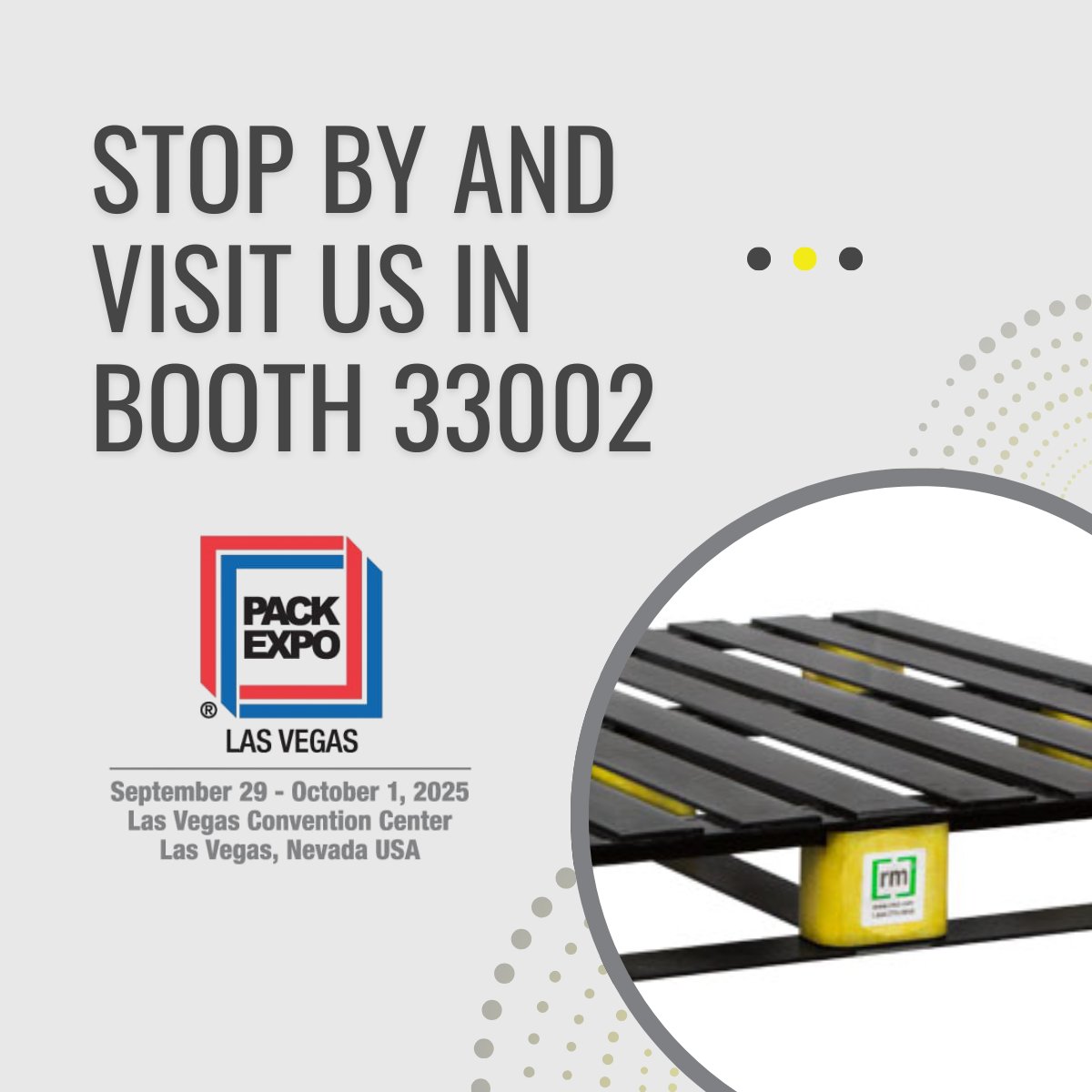 RM2Pallets's tweet photo. Stop by Booth 33002 in the Reusable Packaging Pavilion, South Upper Hall, at @packexposhow, September 29–October 1, and meet RM2!
Learn why RM2 composite pallets are trusted for hygiene, durability, and automation-friendly design, and optimize efficiency across supply chains. https://t.co/gMztlzf9fU