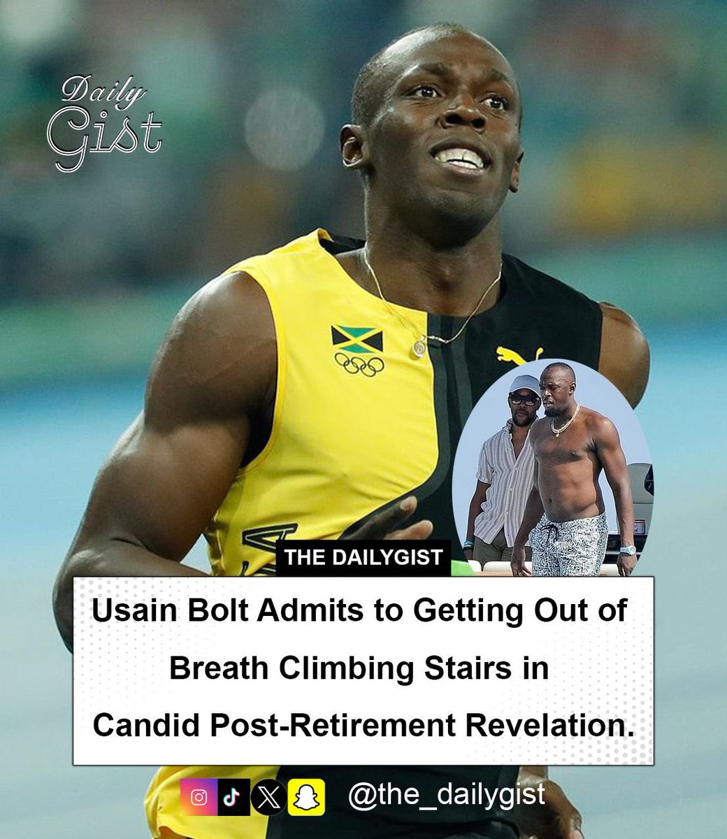 Usain Bolt, admitted at the World Athletics Championships that he now gets out of breath climbing stairs. The 39-year-old, retired since 2017, shared that his gym-focused routine lacks running. “I have to start running because, when I walk up stairs, I get out of breath,” he said