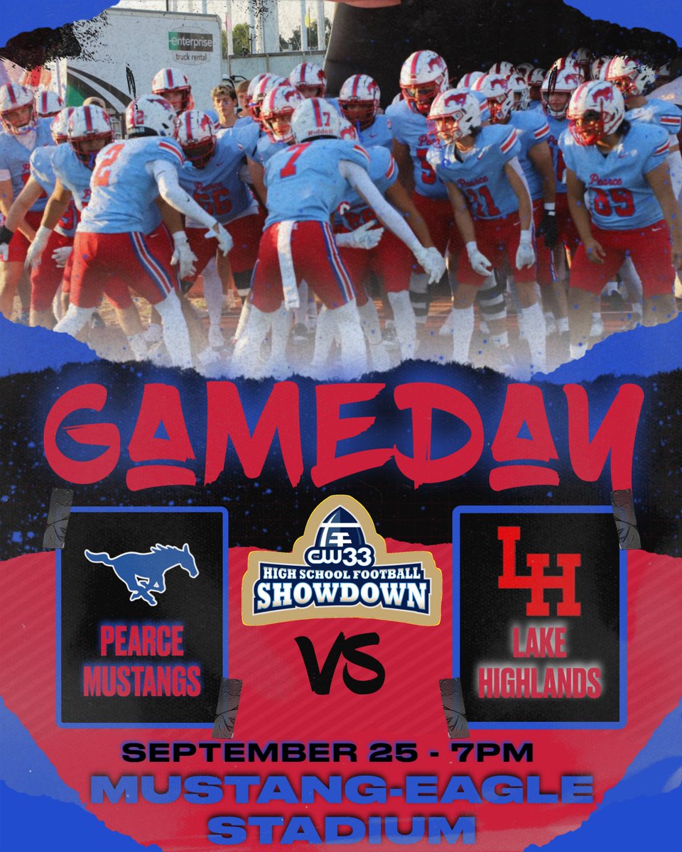 District starts tonight #gameday 7PM at Mustang-Eagle Stadium. @cw33dfw High School Football Showdown game of the week tonight. Black-out theme #isi