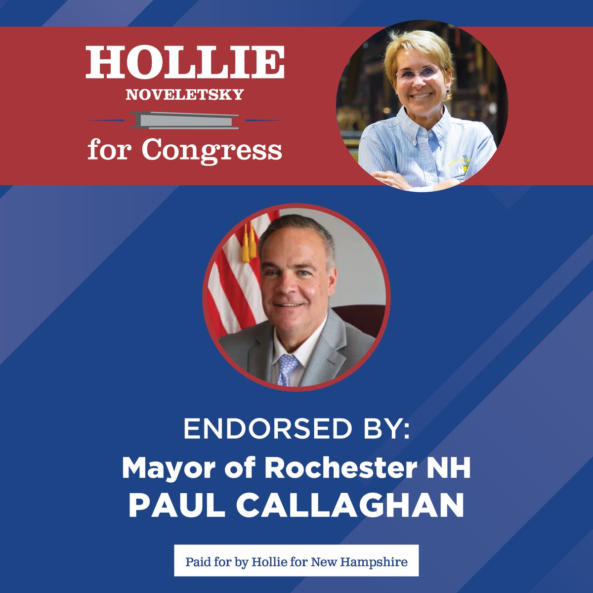I am honored to have the endorsement of Rochester Mayor Paul Callaghan in my campaign for Congress. Truly thankful to count him as a good friend and I know that his leadership and support are a great boost to this campaign. #nhpolitics #nh01
