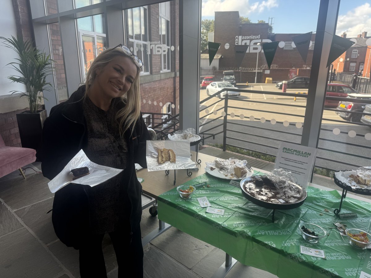 Katie and the Oldham team are joining in on the <a href="/macmillancancer/">Macmillan Cancer Support</a> bake sale in their new home!

Their new <a href="/BizSpaceUK/">BizSpace</a> office in Oldham is fundraising all day. Go and see them, they might share their cakes*

#oldham #recruitment #macmillan

*they probably won't